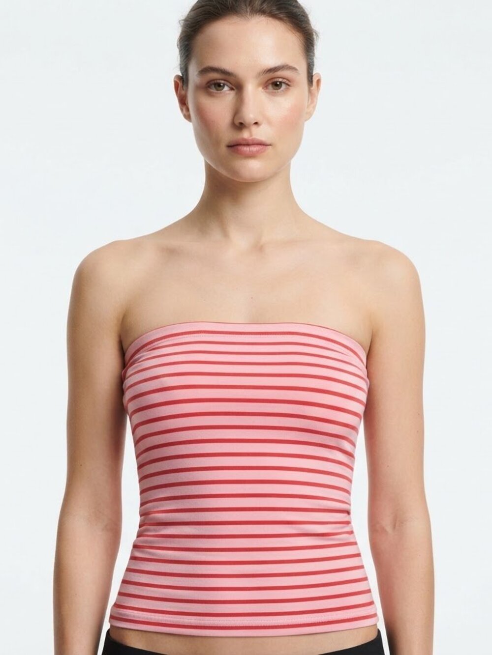 Vine and Valley Pink Red Striped Tube Top Plus Size 1X ACT Size L/XL